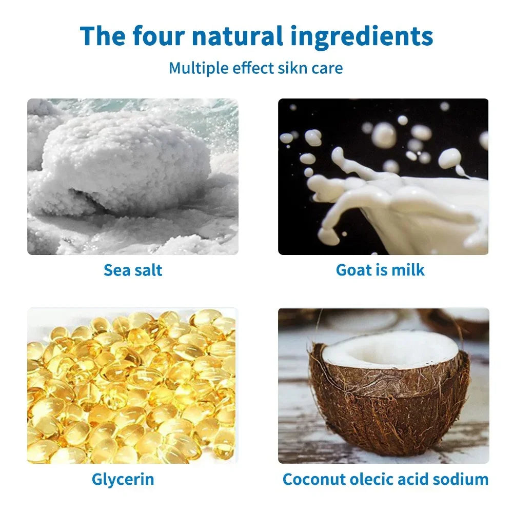 Natuurlijke handgemaakte Zeepbar van Geitenmelk en Zeezout 100g - bij Leafly Living