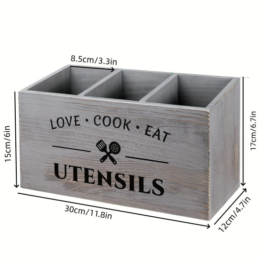 Houten Opbergbox voor Keukengerei - Bij Leafly Living